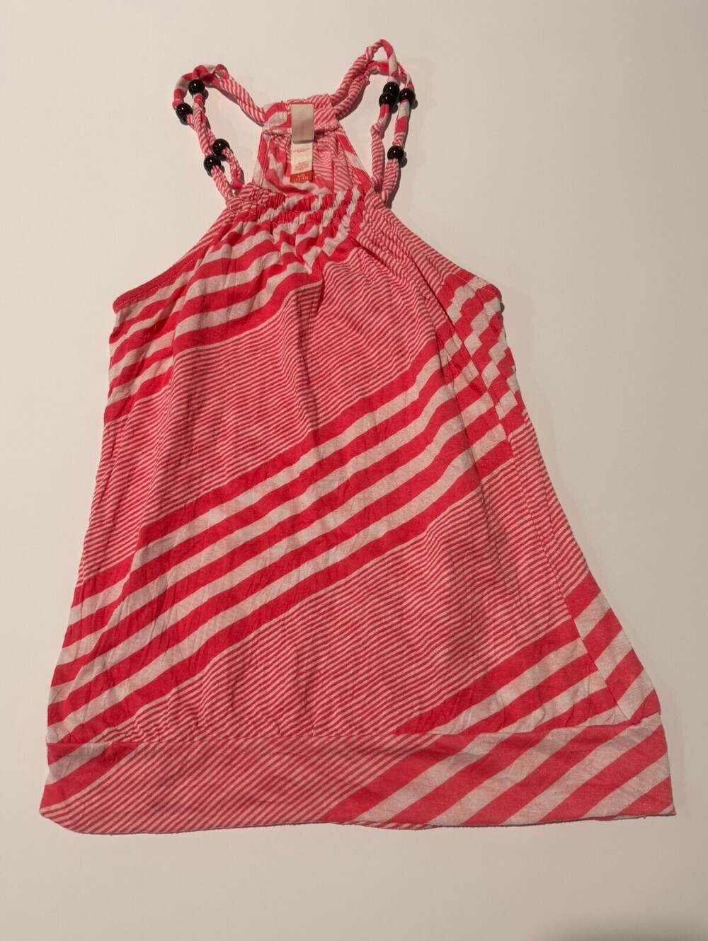 No Boundaries pink striped sleeveless dress